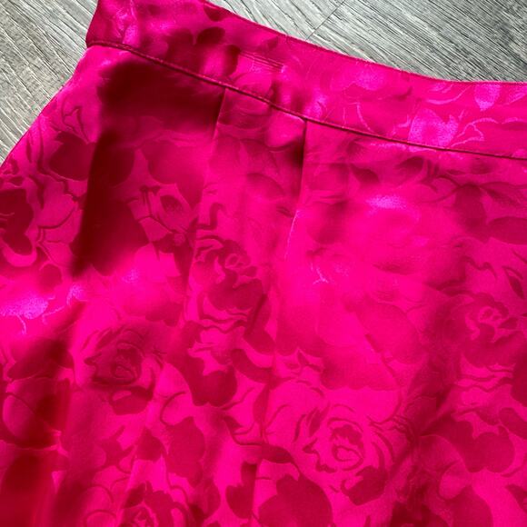 Spenser Jeremy Petites Vintage 90's Bright Pink Silk Skirt Size 10 - Picture 9 of 9